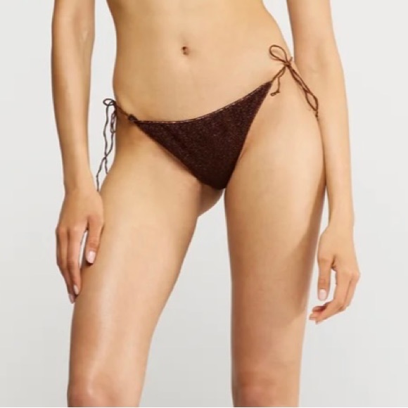 OSEREE Lumiere microkini bottom, Brown lured metallic, NWT, Size S - Picture 7 of 9